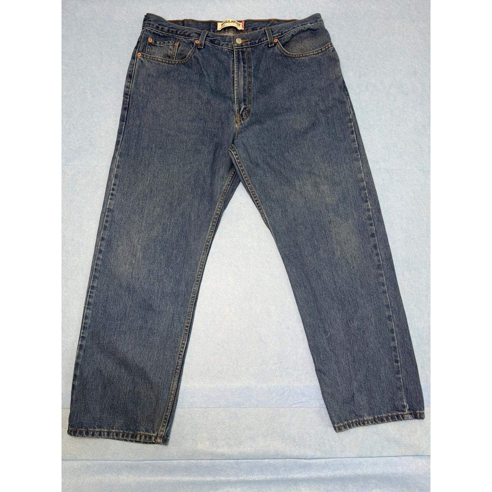 Levi 505 Jeans Mens 40x30  Regular Fit Blue Denim Straight Leg Pants Workwear